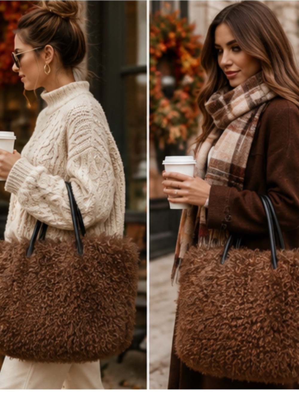 🤎 Fall Brown Mongolian Fur Purse - 40 x 30 - includes chain!